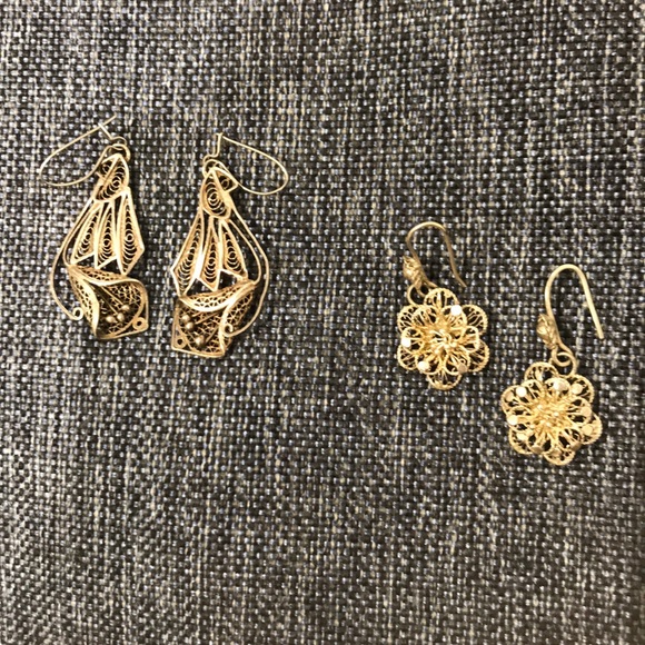 Unique Vintage Set of Earrings Silver - Picture 6 of 8